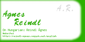 agnes reindl business card